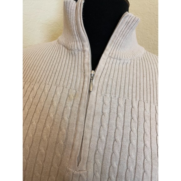 Croft & Barrow Cream High Neck Half Zip Sweater- Sz M - Picture 6 of 7
